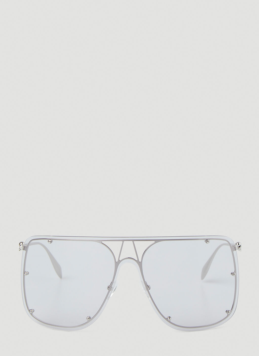 Alexander McQueen Oversized Aviator Sunglasses in Silver LN CC