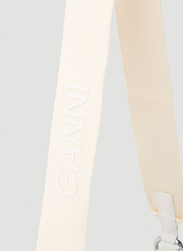 GANNI Banner Saddle Handbag White gan0253041