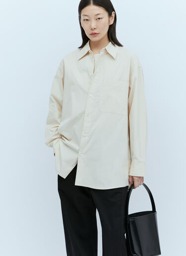 Oversized Long Sleeve Shirt Lemaire Oversized Long Sleeve Shirt Beige lem0254003