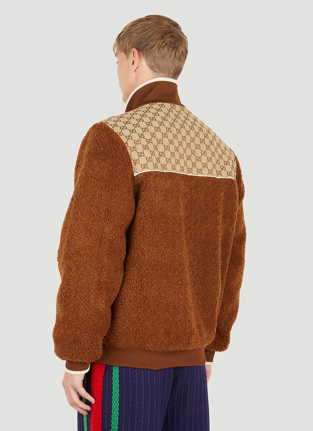 Gucci GG Fleece Jacket in Brown LN CC