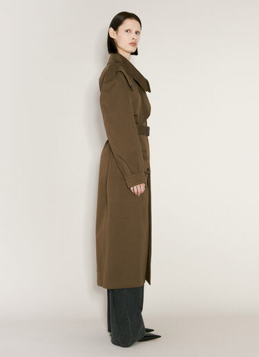 Saint Laurent Twill Trench Coat Brown sla0256007