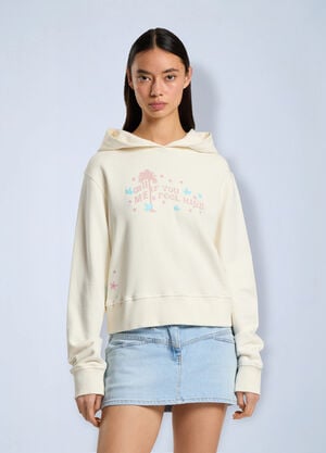 Palm Angels Feel High Regular Hoodie White pma0266204