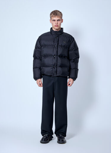 LN-CC® - Prada: Re-Nylon Down Jacket with Removable Sleeves - Black Prada Re-Nylon Down Jacket with Removable Sleeves Black pra0166204