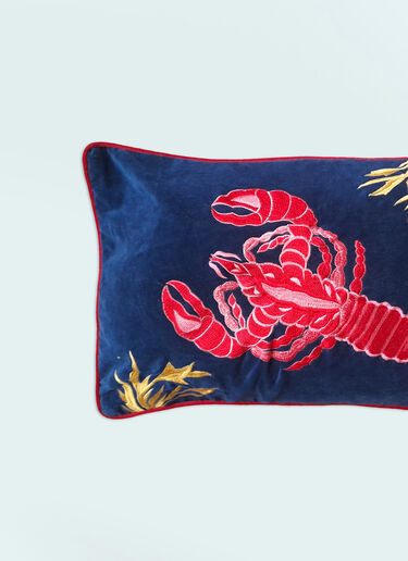 Les Ottomans Rock Lobster Embroidered Cushion Blue wps0691228