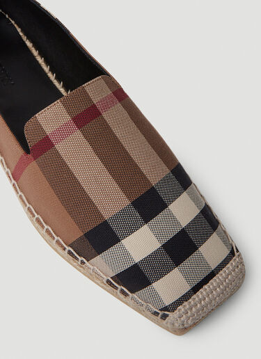 Burberry Check Espadrille Flats Brown bur0251087