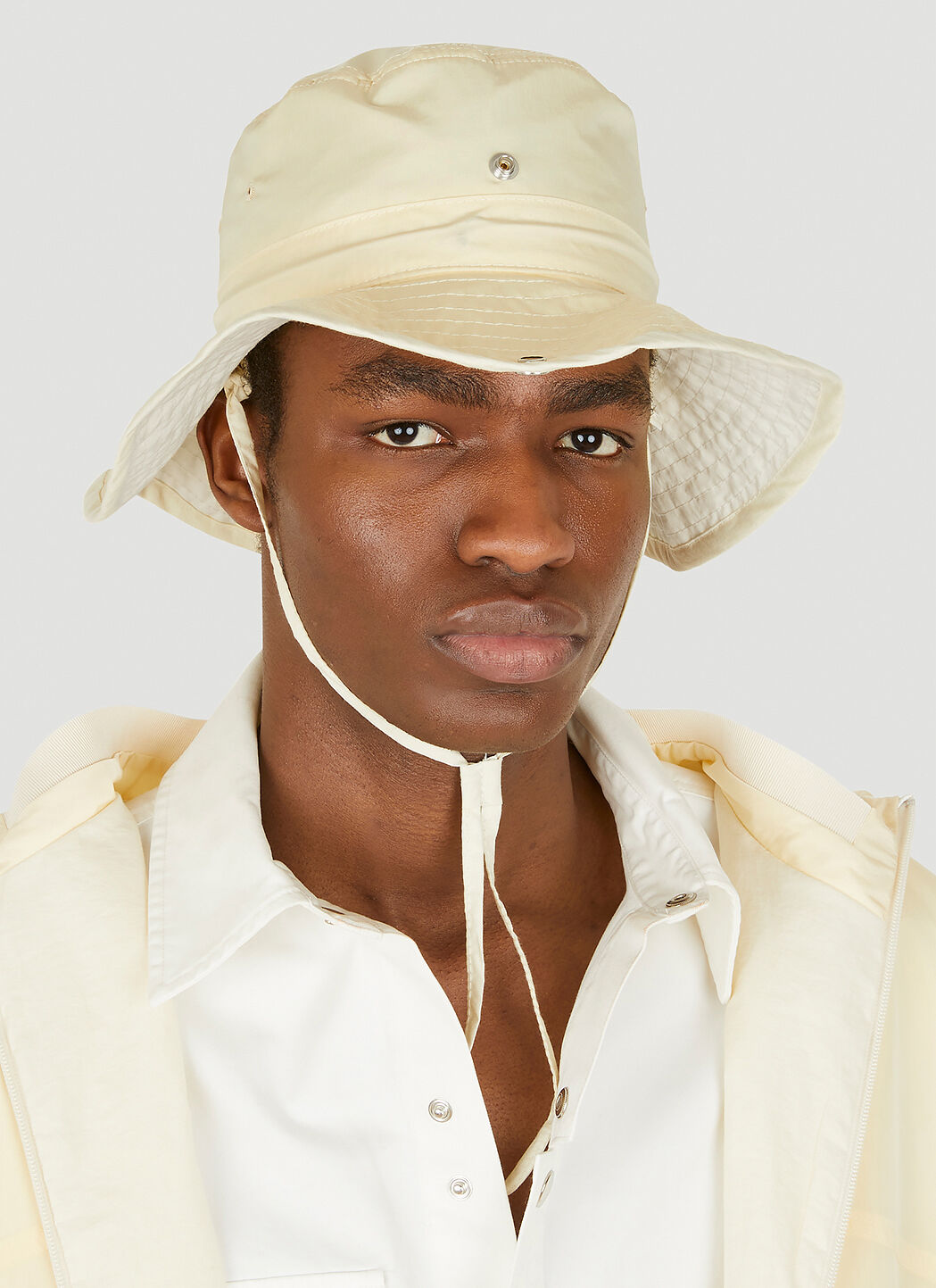 Beige wide brim hat deals