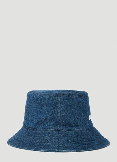 Miu Miu Logo Embroidered Denim Bucket Hat Blue miu0250032