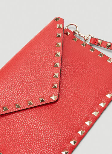 Valentino Rockstud Envelope Pouch Red val0243062