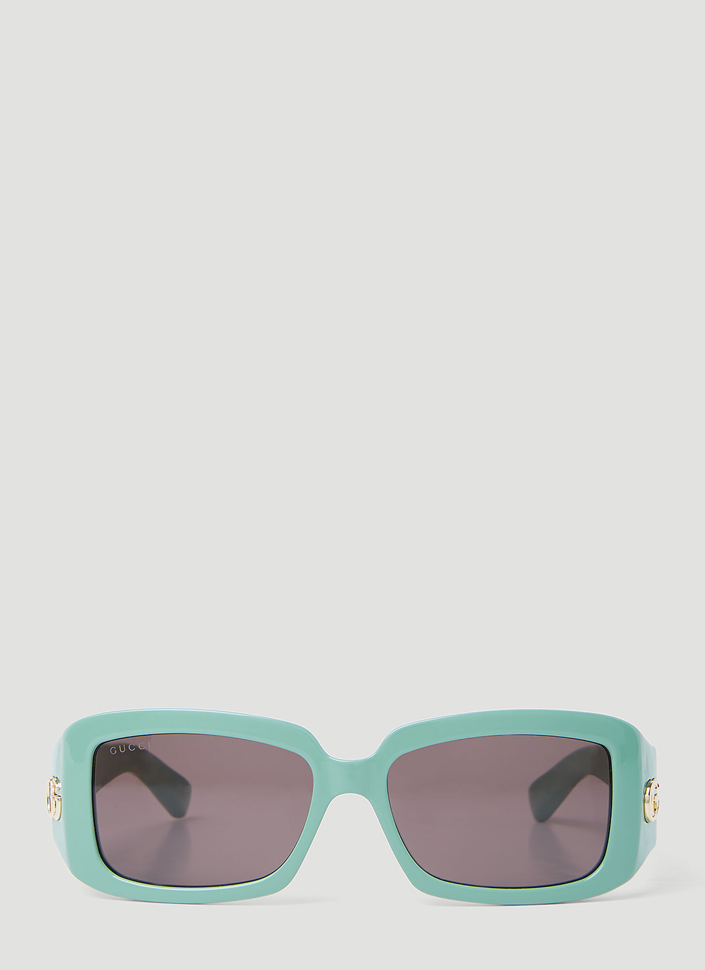 Shop Gucci Gg Rectangular Sunglasses In Green