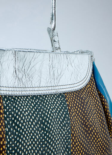 Dries Van Noten Textured Leather Shoulder Bag Green dvn0264040