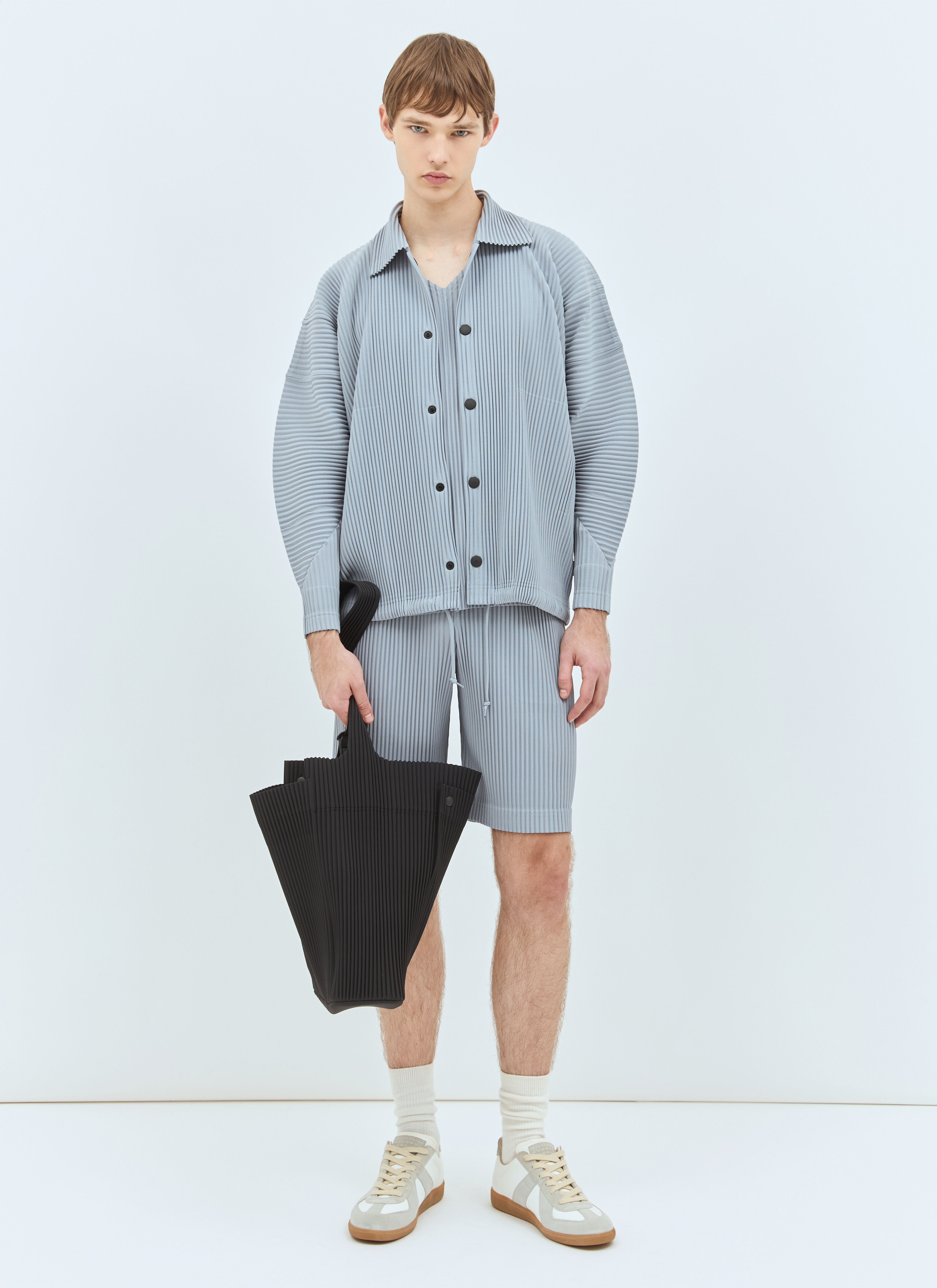 Homme Plissé Issey Miyake Men's' Pleated Jacket in Grey | LN-CC®