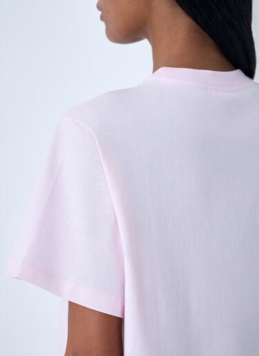 GANNI Logo Motif T-Shirt Pink gan0263005