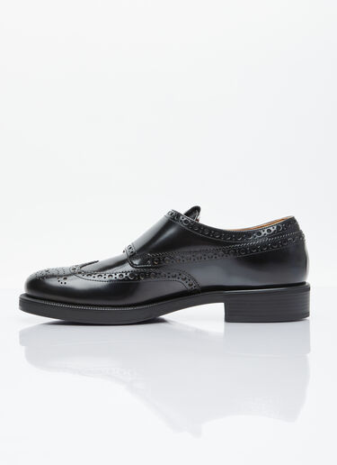 Miu Miu x Church's Brushed Leather Double Monk Brogue Shoes Black miu0254032