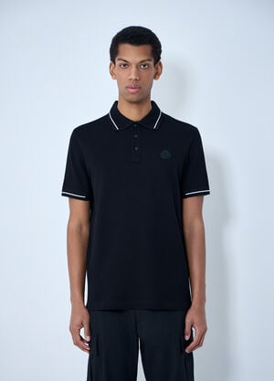 Moncler Logo Motif Polo Shirt Black mon0163032