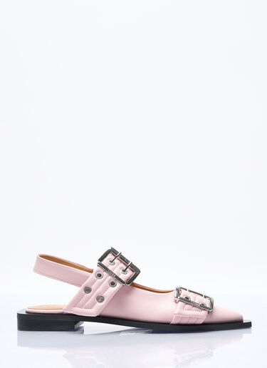 GANNI Feminine Buckle Ballerina Flats Pink gan0256057