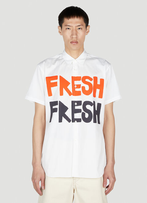 Comme des Garçons SHIRT x Brett Westfall テキストプリントシャツ グレー cdg0154006