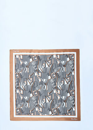 Acne Studios Printed Silk Scarf Brown acn0259022