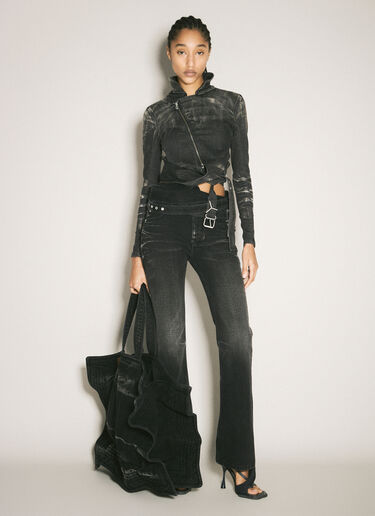 Y/Project Wrap-Around Fitted Denim Jacket Black ypr0258007