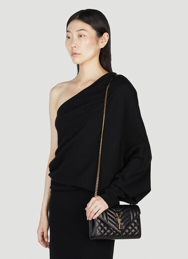 Saint Laurent 小号菱格纹信封包 黑色 sla0252062
