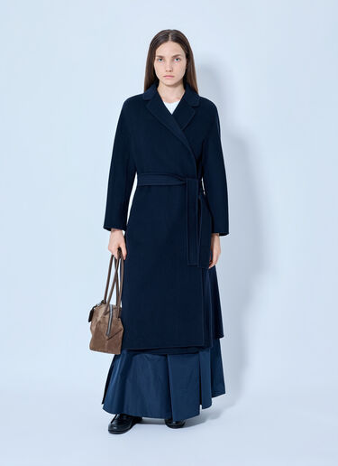 Max Mara Wrap-Around Wool Coat Navy max0265220