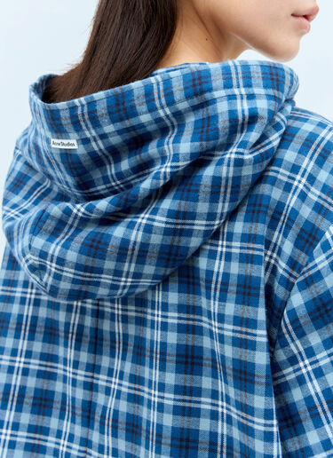 Acne Studios Check Hooded Skirt Blue acn0257015