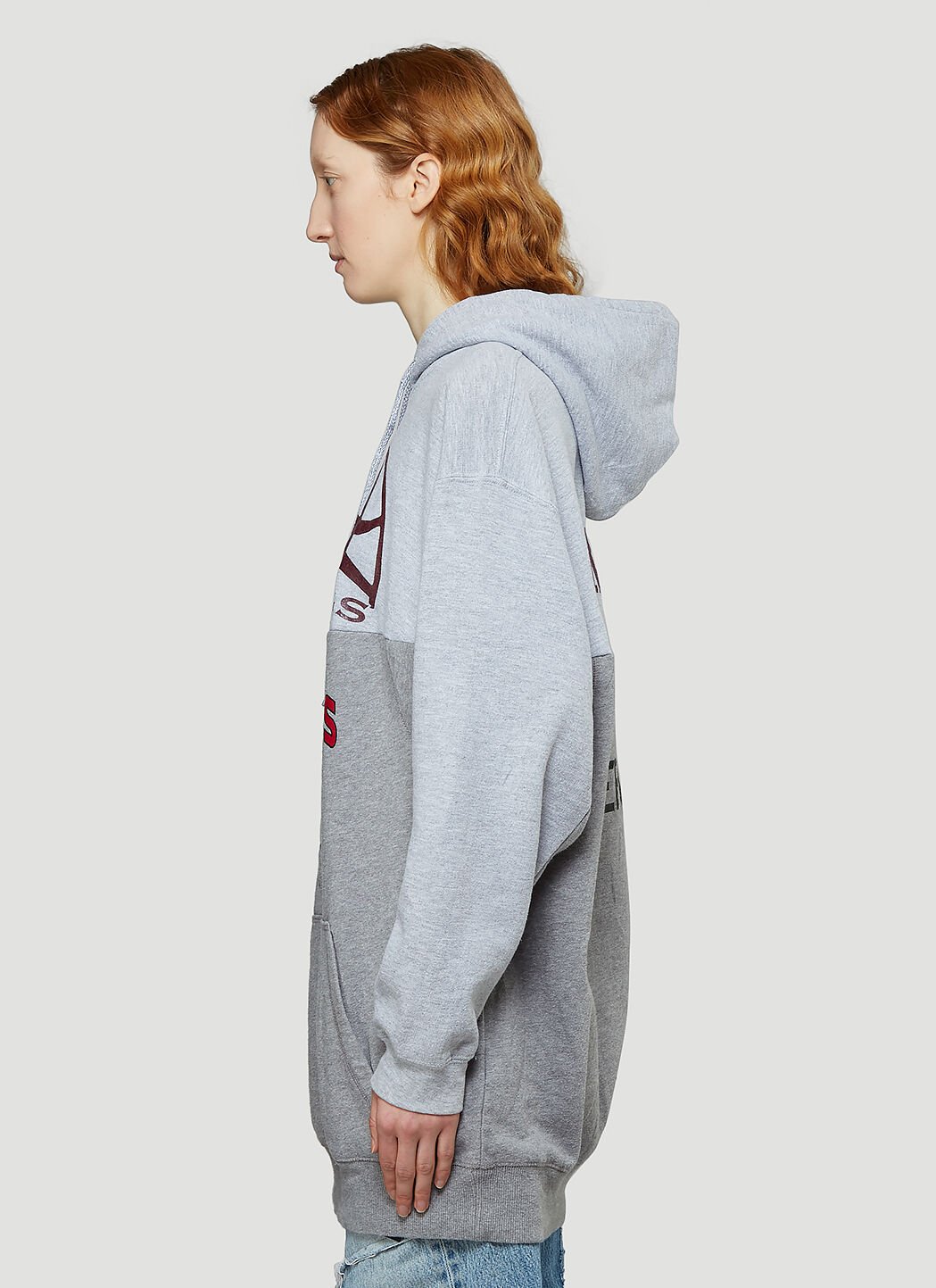 Bonum Contrast Panel Hooded Sweatshirt in Grey LN CC