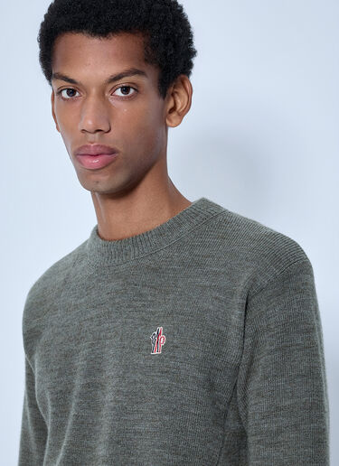 LN-CC® - Moncler Grenoble: Wool Crew Neck Sweater - Grey Moncler Grenoble Wool Crew Neck Sweater Grey mog0165020