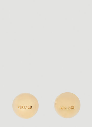 Versace Logo Engraved Earrings Gold vrs0252031