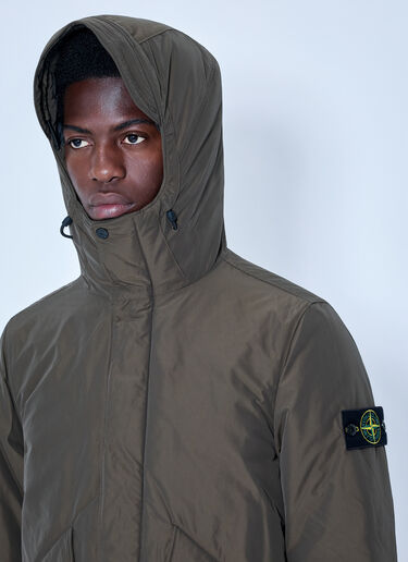 LN-CC® - Stone Island: Hooded Quilted Jacket - Brown Stone Island Hooded Quilted Jacket Brown sto0165008