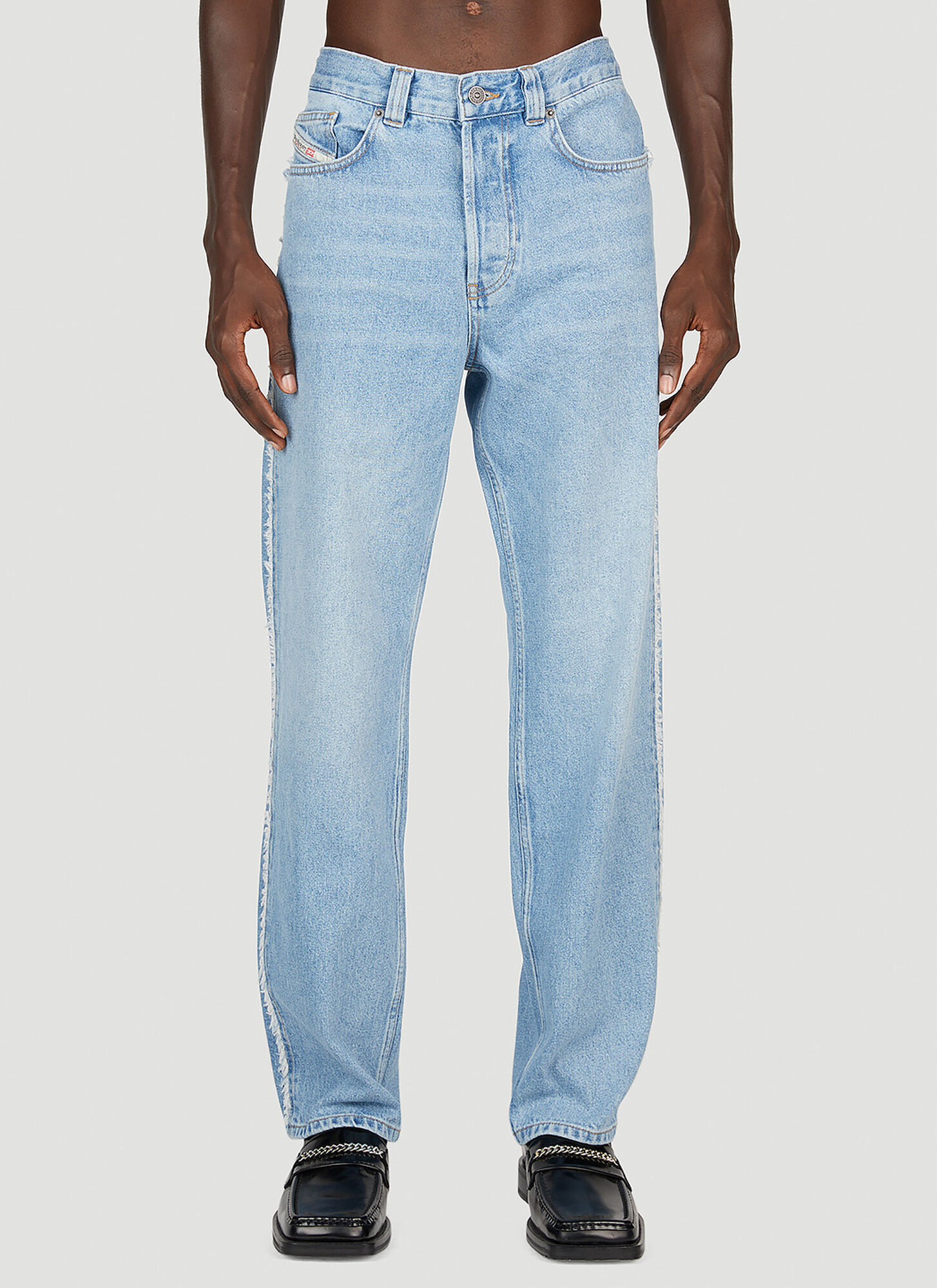 Shop Diesel 2010-s Straight Leg Jeans In Blue