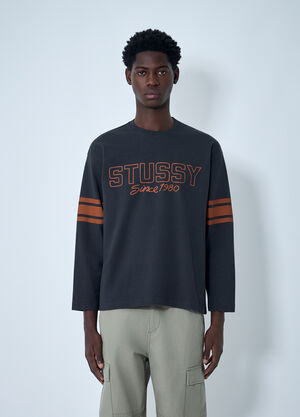 Stüssy Stripe Logo Motif Sweatshirt Black sts0162011