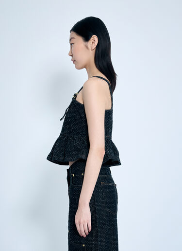 Fluffy Denim Strap Top GANNI Fluffy Denim Strap Top Black gan0259030