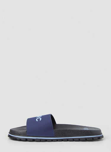 Marc Jacobs Logo Embossed Slides Blue mcj0247070