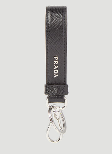 Prada Saffiano 革钥匙扣 黑色 pra0145056
