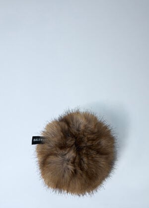 Balenciaga Faux Fur Hair Scrunchie Beige bal0262033