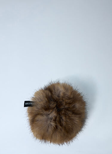 Faux Fur Hair Scrunchie Balenciaga Faux Fur Hair Scrunchie Beige bal0262033
