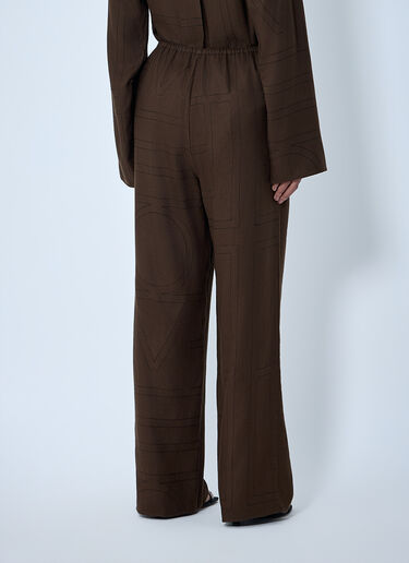 TOTEME Monogram Pants Dark Brown tot0263026