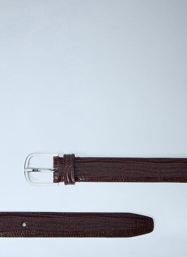 LN-CC® - Toteme: Slim Lizard-Embossed Belt - Brown Toteme Slim Lizard-Embossed Belt Brown tot0265050
