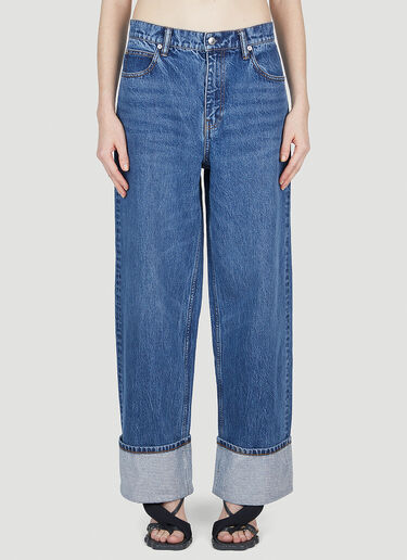 Alexander Wang Crystal Cuff Jeans Blue awg0252014