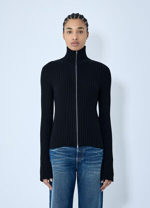Acne Studios Zip-Up Knit Cardigan Navy acn0260006