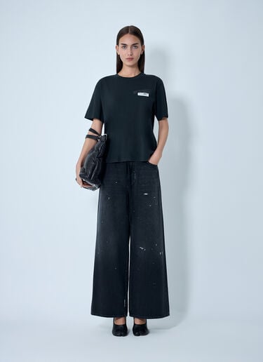 Logo Motif T-Shirt MM6 Maison Margiela Logo Motif T-Shirt Black mmm0262003