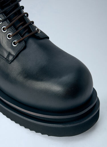 LN-CC® - Rick Owens: Bogun Lace Up Boots - Black Rick Owens Bogun Lace Up Boots Black ric0166018