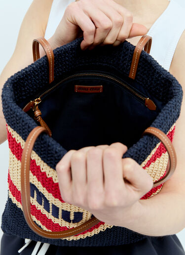 Miu Miu 크로셰 토트 백 네이비 miu0256025
