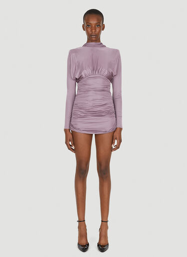 Saint Laurent Ruched Dress Purple sla0250030