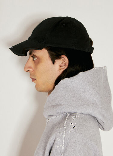 Balenciaga Cut-Out Baseball Cap Black bal0156017