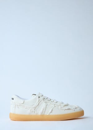 Miu Miu 牛仔布运动鞋  白色 miu0260015