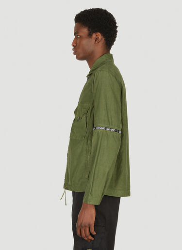 Stone Island ジップエルボー オーバーシャツジャケット グリーン sto0148024