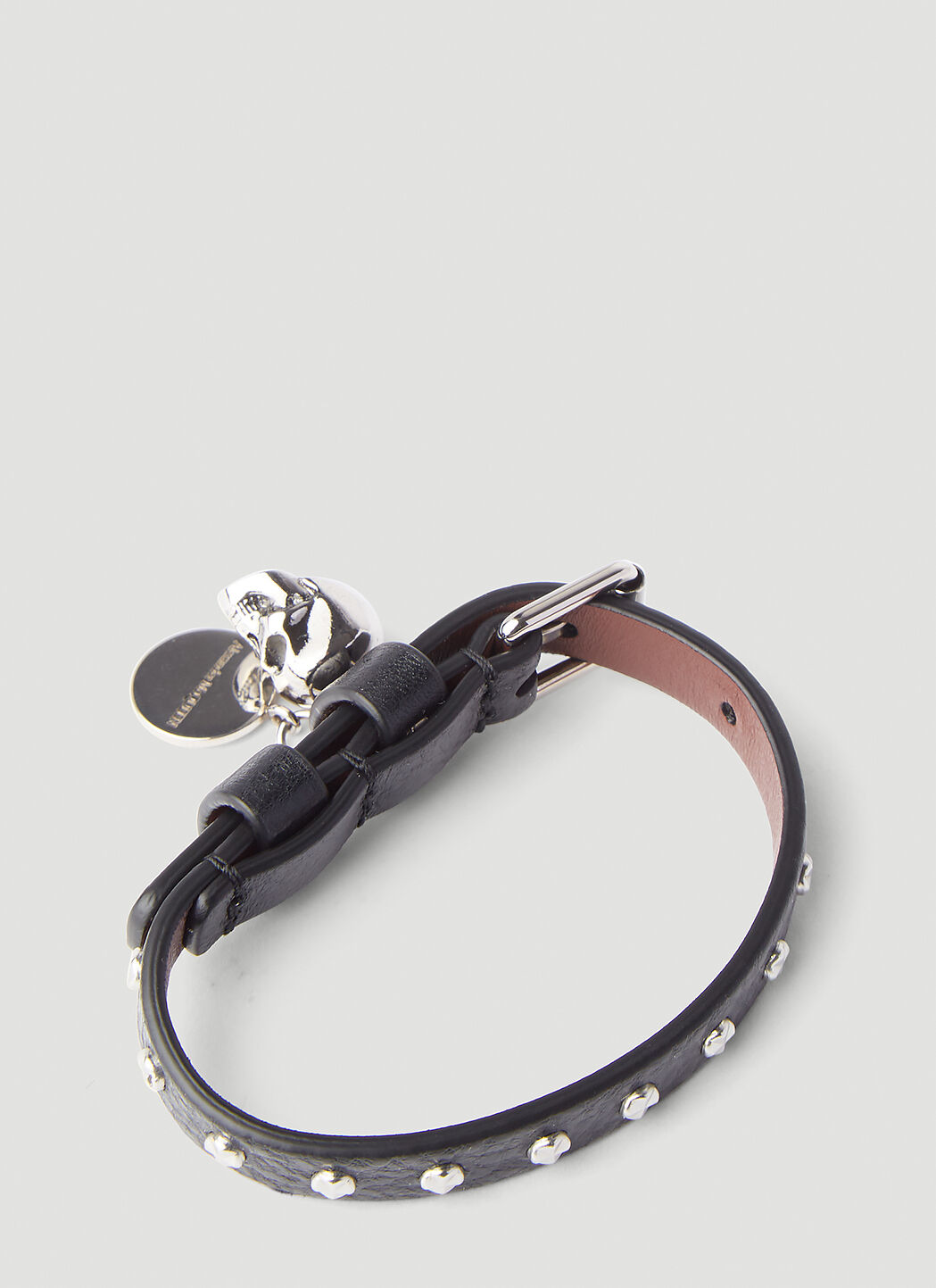 Alexander McQueen Single Wrap Leather Bracelet White amq0149025