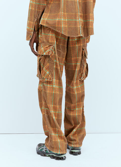 ERL Corduroy Printed Cargo Pants Blue erl0154020