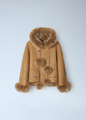 Miss Sixty x KNWLS Hooded Leather Jacket Brown msk0263003